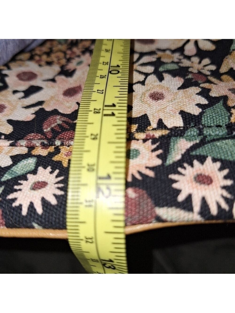 Floral Tote Bag Tan Straps - Picture 6 of 7
